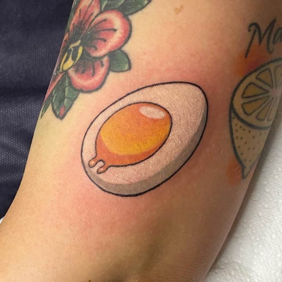 23. A traditional egg tattoo 