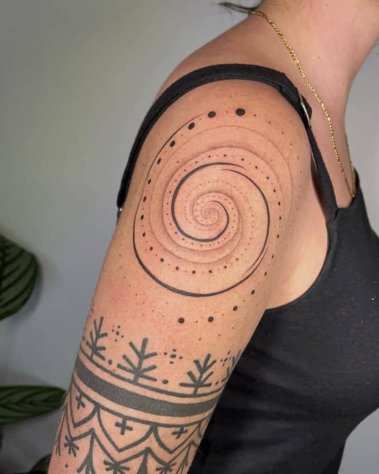 10. A dotwork Fibonacci tattoo