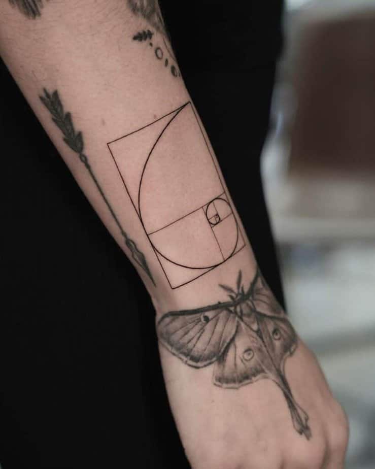 18. A Fibonacci tattoo on the hand