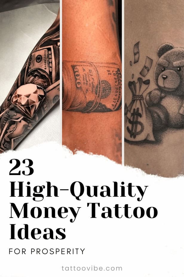 23 idee di tatuaggio sul denaro di alta qualità per la prosperità