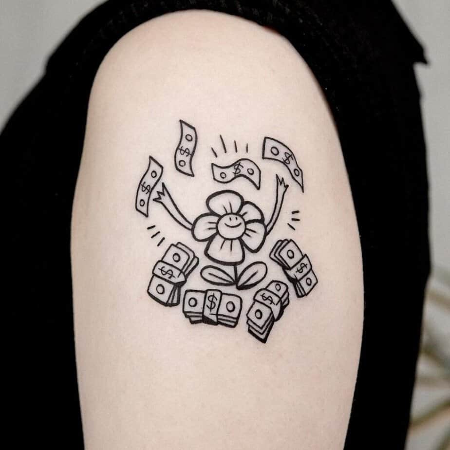 Disegni unici di tatuaggi con denaro