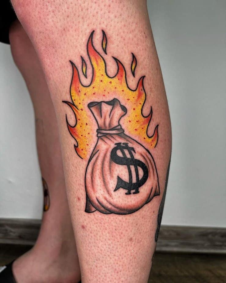 Idee per tatuaggi con sacchetto di denaro