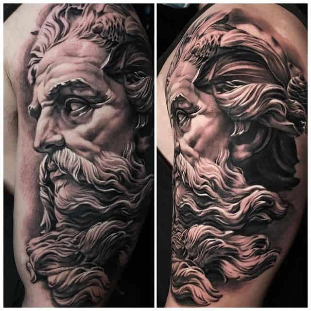 16. Zeus half-sleeve tattoo