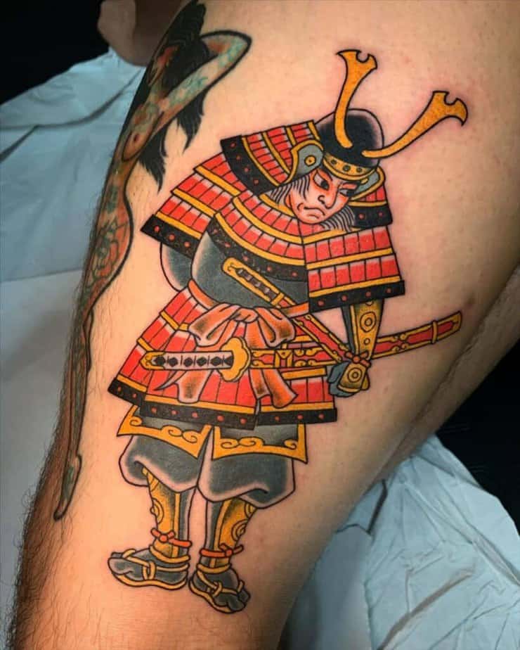 Colorful Samurai tattoo