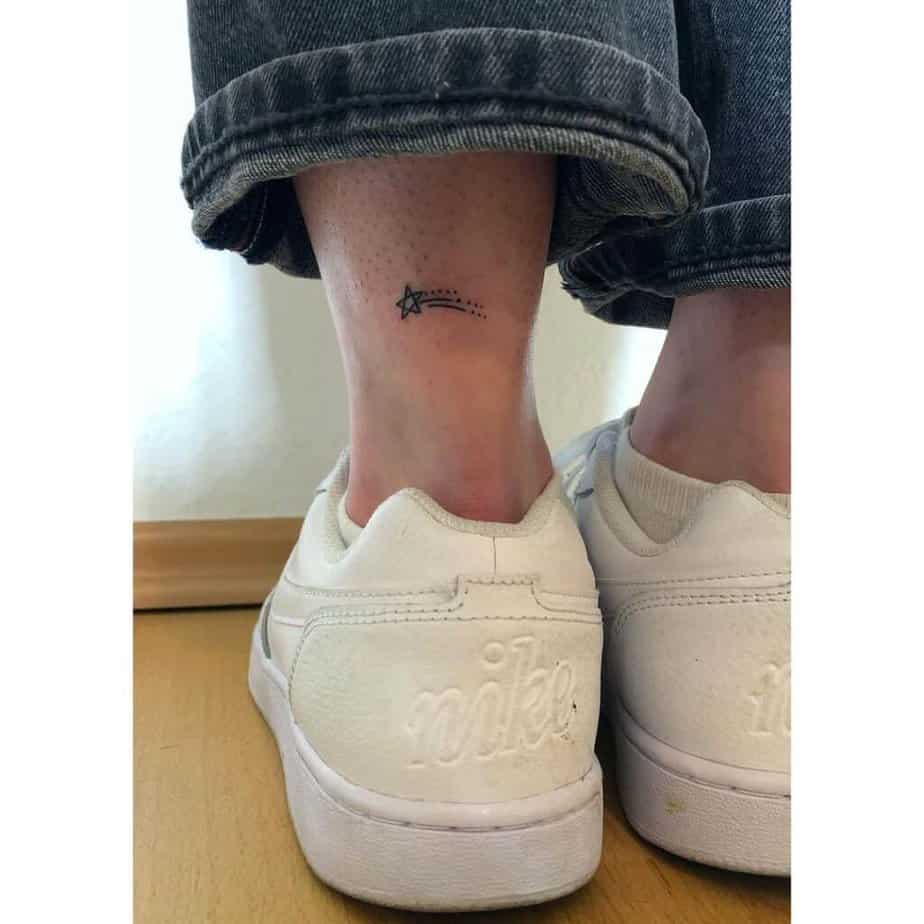 10. A shooting star tattoo on the ankle
