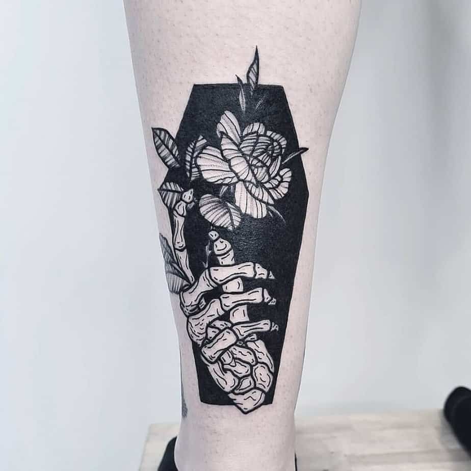 Gothic skeleton hand tattoo