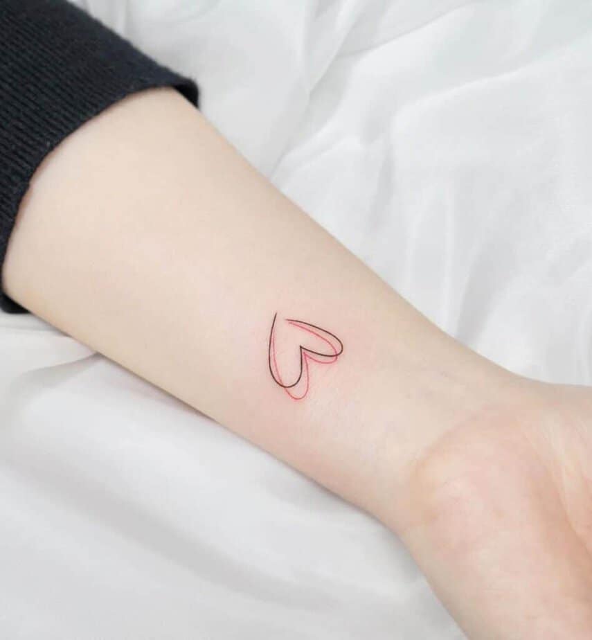22. A double heart tattoo