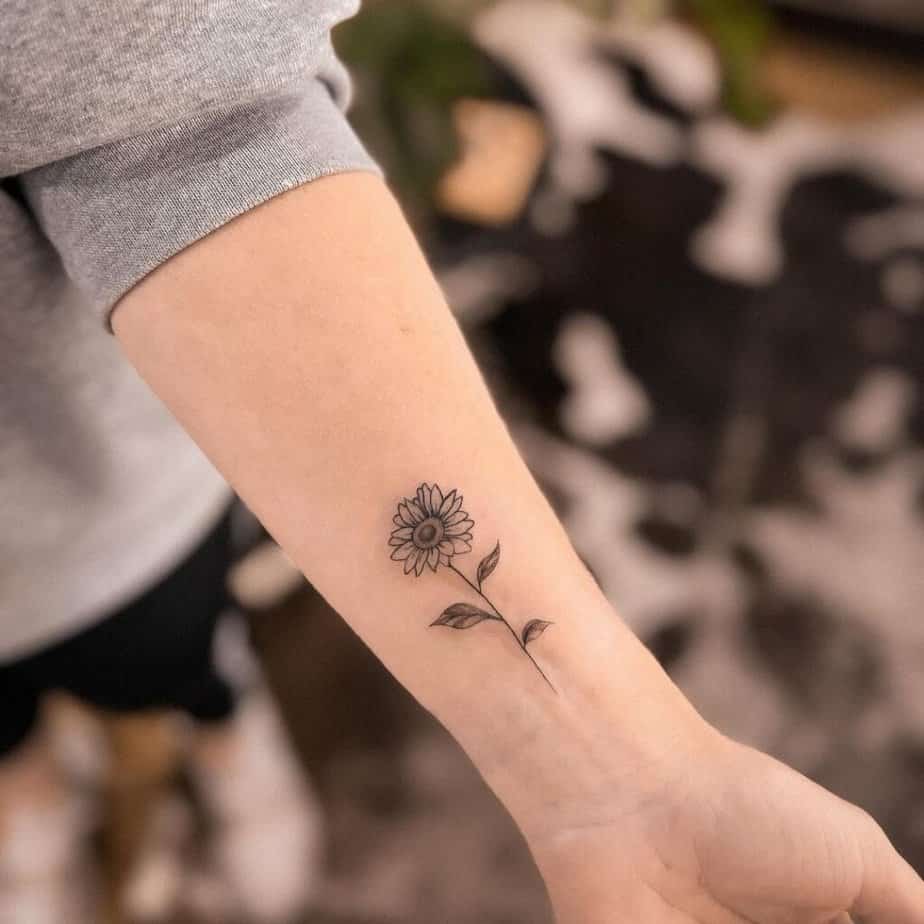 1. A sunflower tattoo on the wrist 