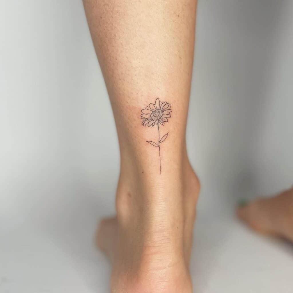 15. A sunflower tattoo on the ankle 