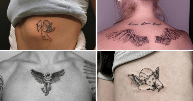 23 angel tattoo ideas divine symbols that tell a story