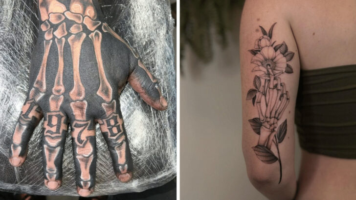 23 idee di tatuaggi di mani scheletriche per entrare in contatto con l'aldilà.