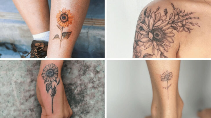 23 idee di tatuaggio con i girasoli che ti illumineranno.