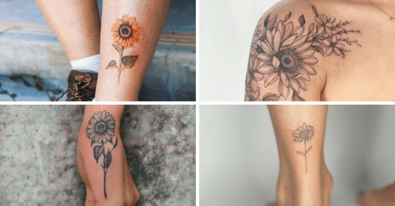 23 sunflowers tattoo ideas that8217ll brighten you up