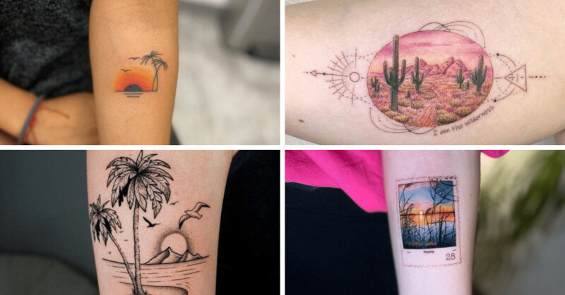 23 sunset tattoo ideas for all the nature lovers out there