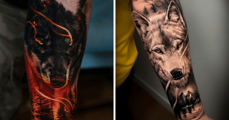 23 wolf tattoos for men and their strong devotion