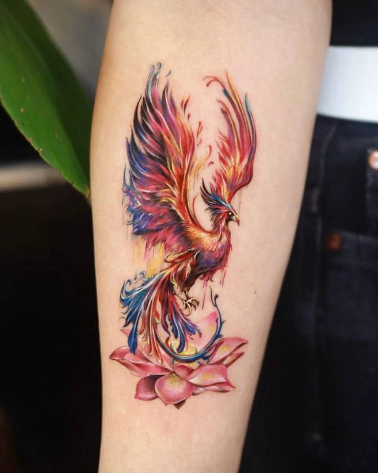 Strong phoenix on the forearm