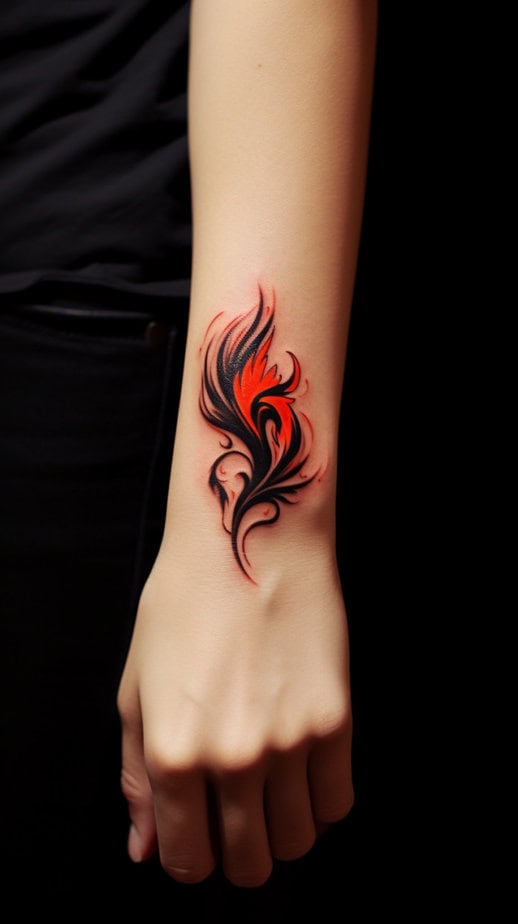 Simple phoenix design on the wrist