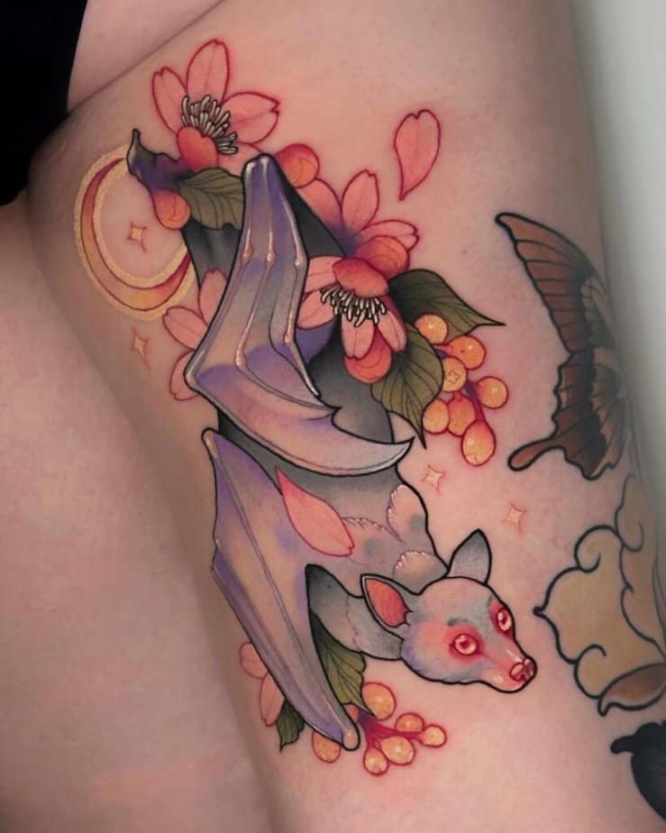 Full-color bat tattoo ideas