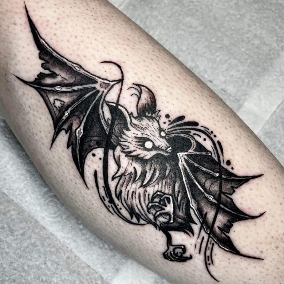 Black and gray bat tattoos
