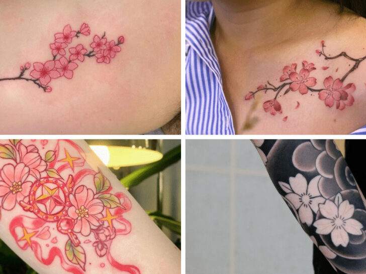 24 Cherry Blossom Tattoos For The Fragile Beauty Of Nature