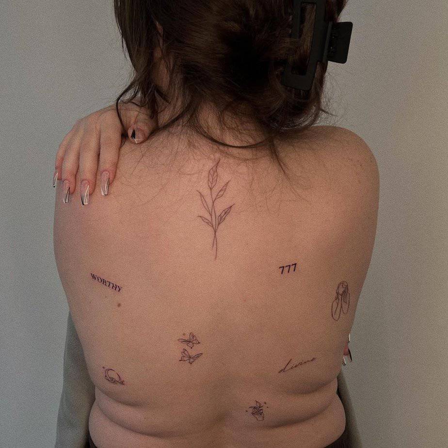 Make a statement with a coffee plant tattoo on your back