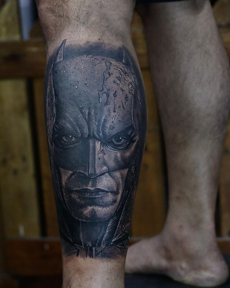 Tatuaggio Batman nero e grigio