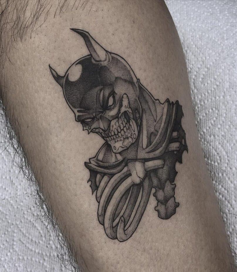 Tatuaggio Batman nero e grigio