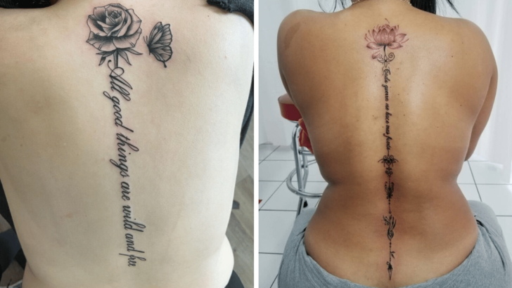 24 Cursive-Style Spine Tattoo Ideas: From Delicate To Sassy
