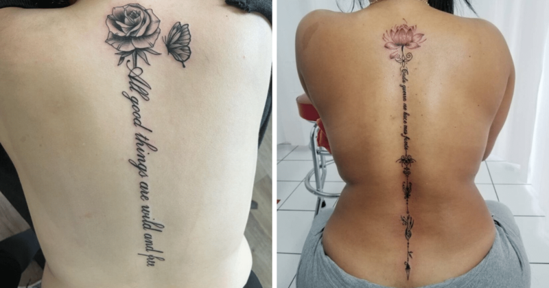 24 Cursive-Style Spine Tattoo Ideas: From Delicate To Sassy