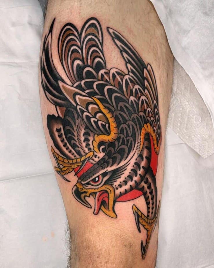 Tatuaggio tradizionale con aquila