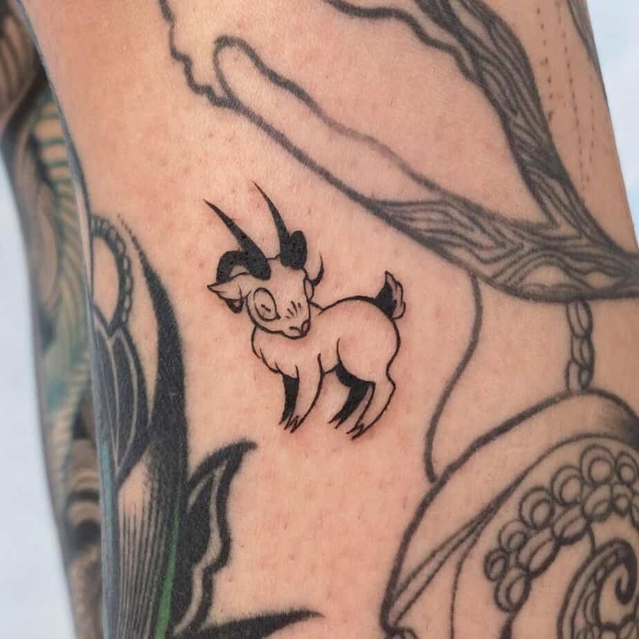 Cute goat tattoo
