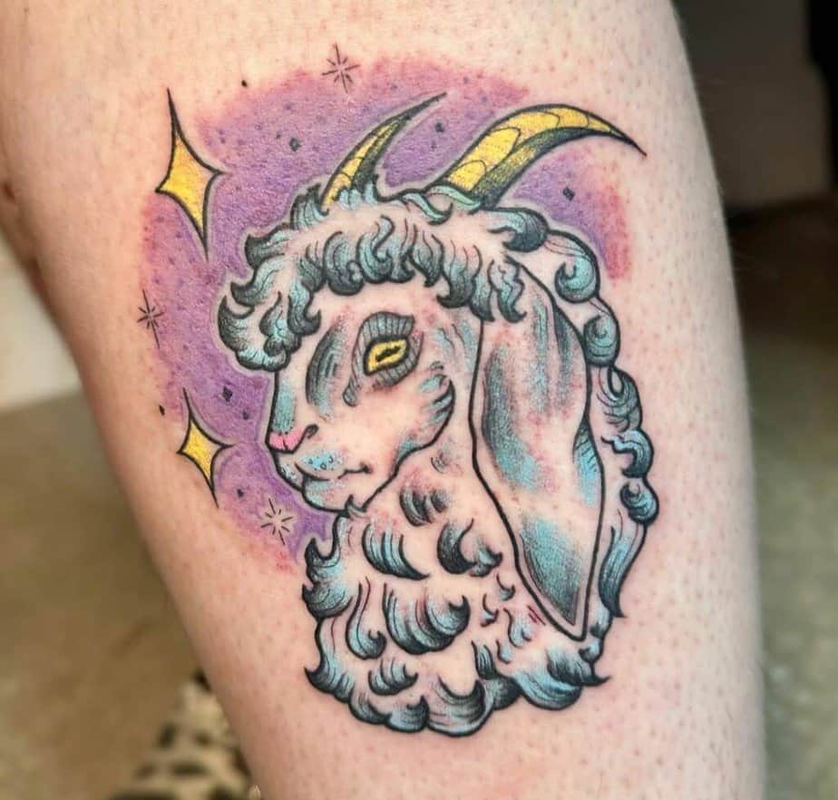 Tatuaggio carino di capra
