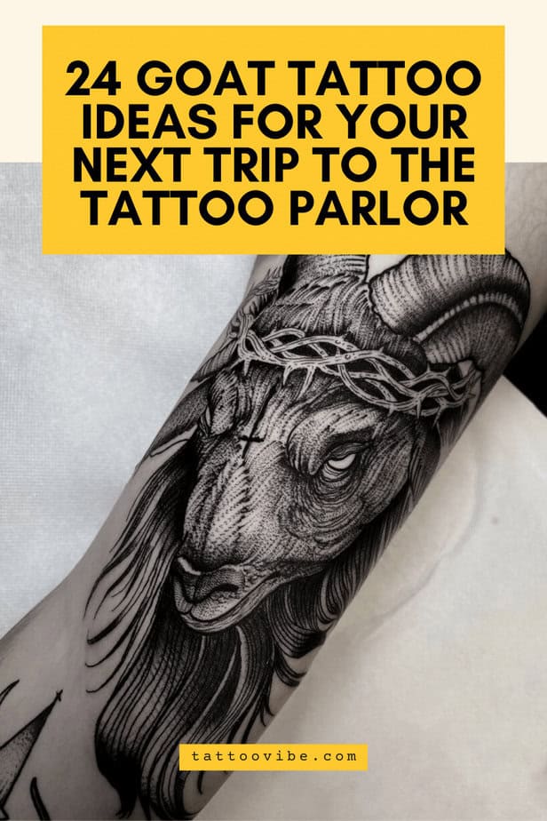 24 idee di tatuaggio di capra per il vostro prossimo viaggio nel salone dei tatuaggi