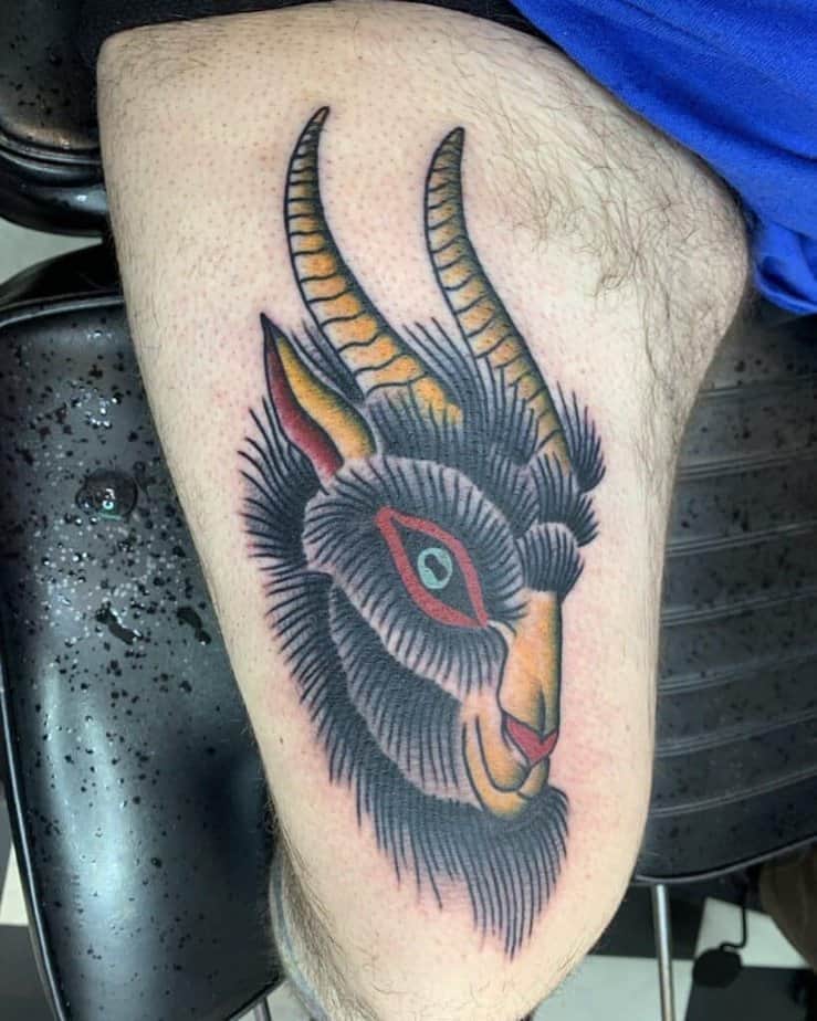 Traditional goat tattoo
