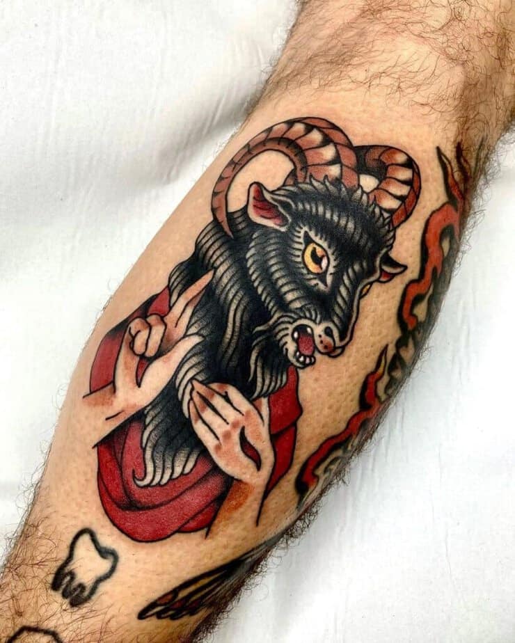 Traditional goat tattoo