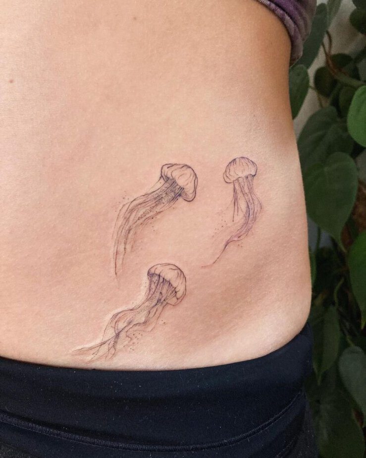 14. A tattoo of a smack of jellyfish
