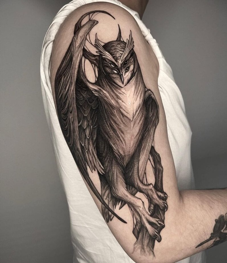 Unique owl tattoo