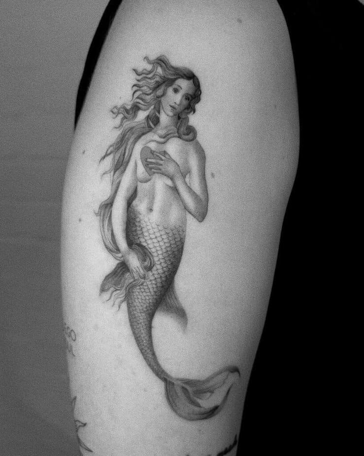 17. A Venus mermaid tattoo 
