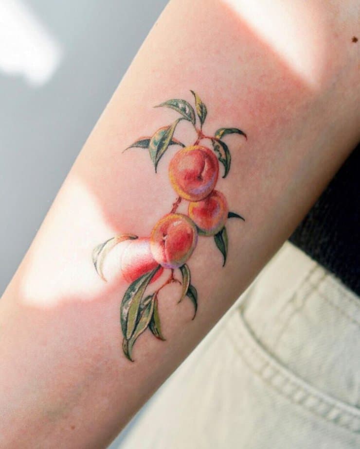 7. A peach branch tattoo