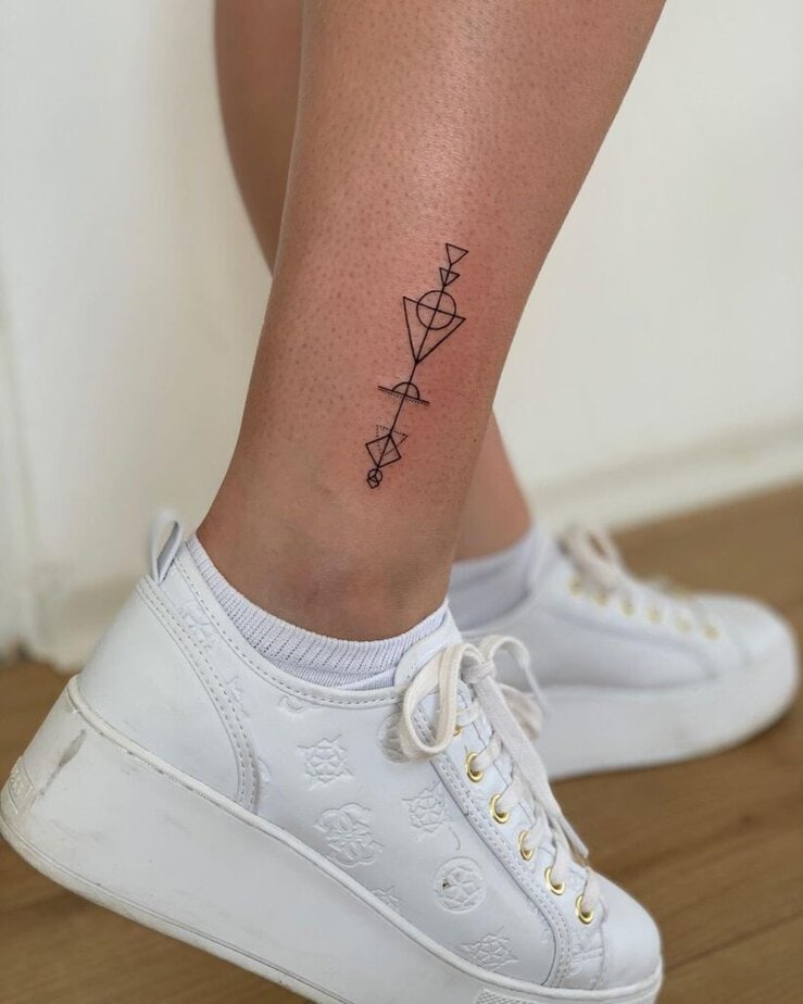 20. A geometric ankle tattoo 