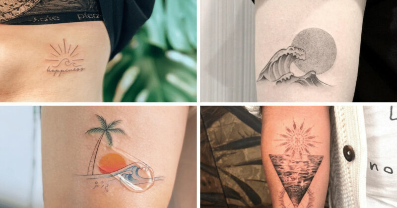 24 Wave And Sun Tattoo Ideas And The Meaning Behind Them