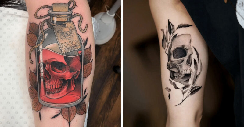 24 bare boned skull tattoo ideas to celebrate the afterlife