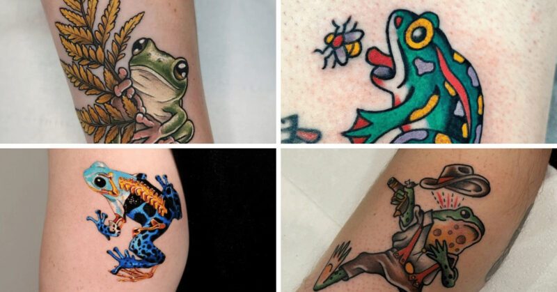 24 frog tattoo designs for your protective familiar