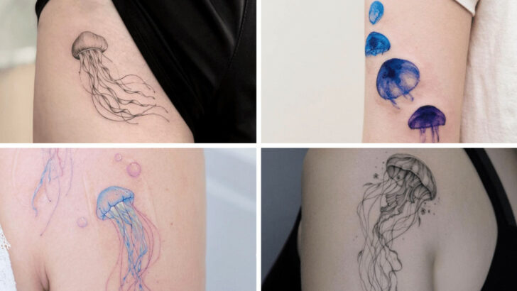 24 interessanti idee di tatuaggio di meduse che vi faranno contorcere dalla gioia.