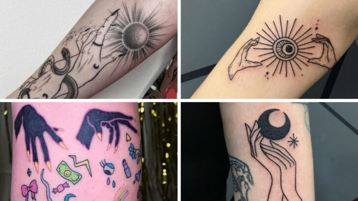 24 idee magiche per il vostro prossimo tatuaggio di mani di strega.