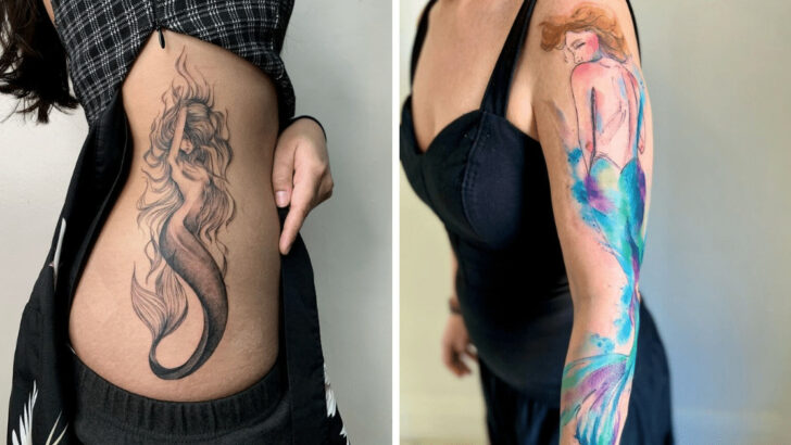 24 tatuaggi di sirene che vi faranno immergere nel mondo dell'inchiostro.