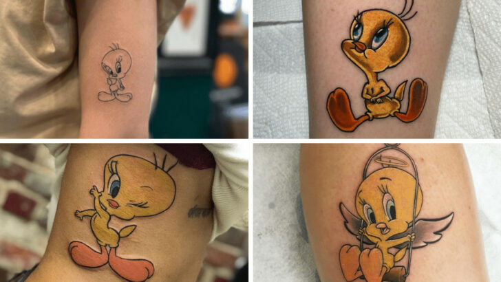 24 idee di tatuaggio di Tweety Bird per ricordare la vostra infanzia.