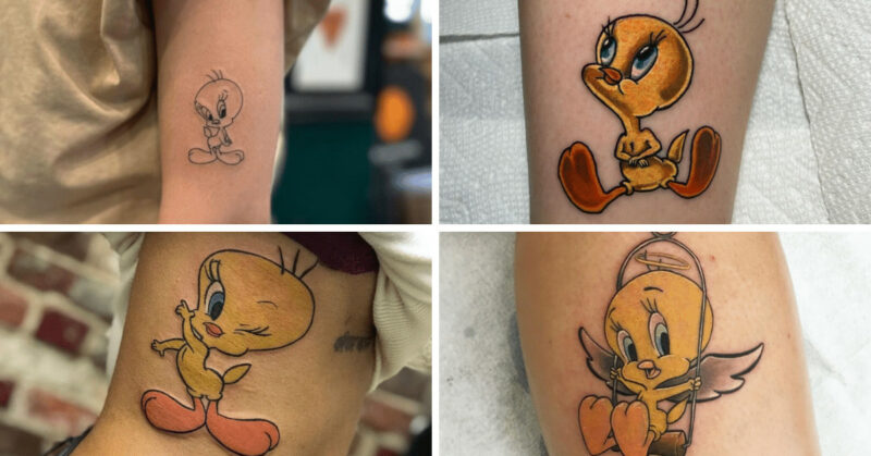 24 tweety bird tattoo ideas to commemorate your childhood