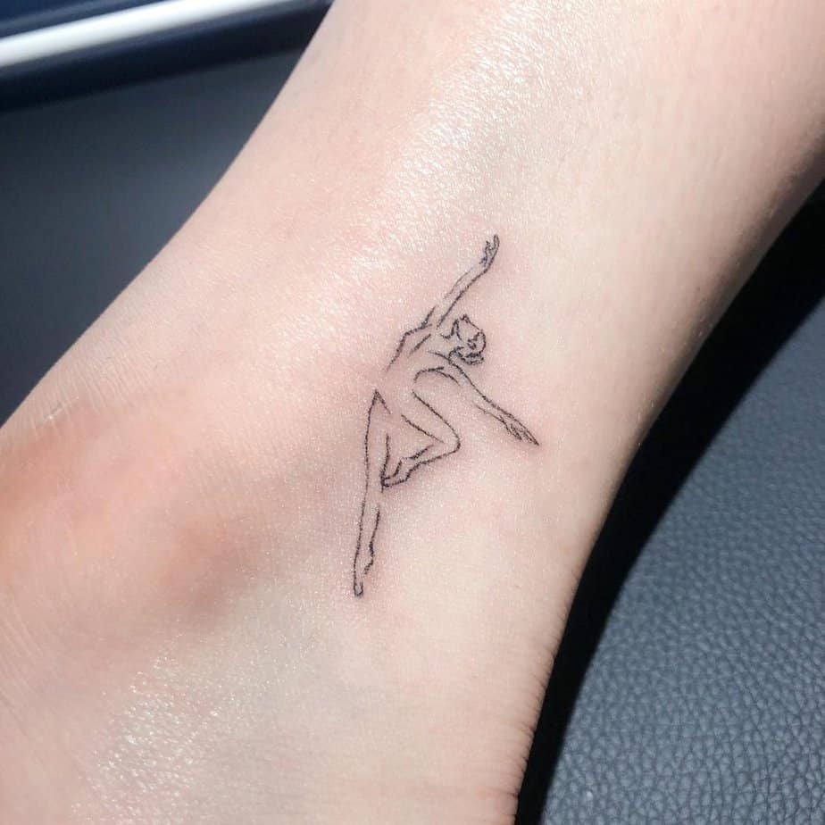 5. A tattoo of a ballet relevé
