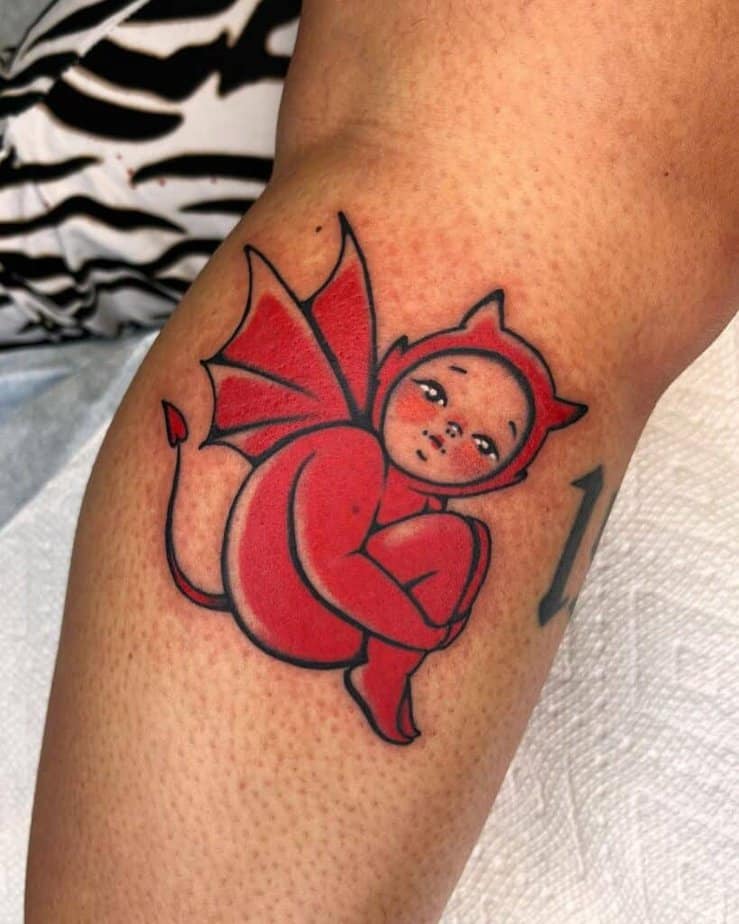 Baby devil tattoo